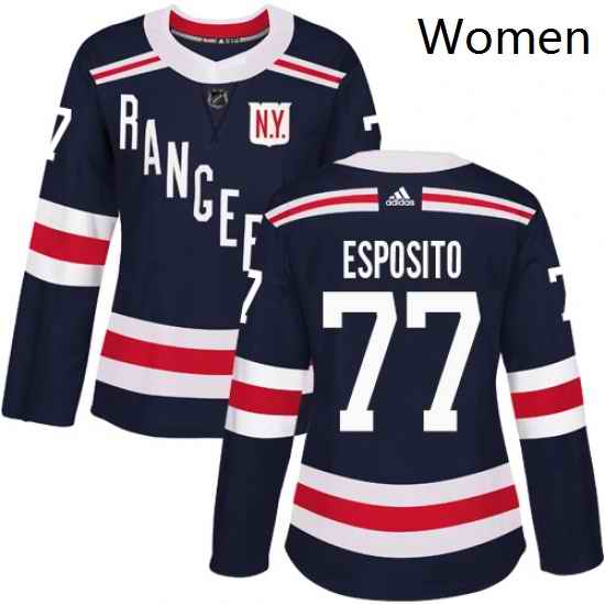 Womens Adidas New York Rangers 77 Phil Esposito Authentic Navy Blue 2018 Winter Classic NHL Jersey